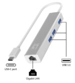 LevelOne USB-0504 Gigabit USB-C Network Adapter with USB Hub, 110 x 23.5 x 16.5 mm - Image 3
