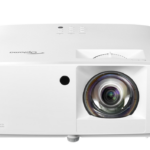 Videoproector Optoma UHZ35ST, UHD 3840*2160, 3.500 lumeni, 500.000:1, 16:9/ 4:3/ 16:10, laser 30.000 ore, distanta maxima de proiectie 3.3m, 2 * HDMI, Audio 3.5mm, USB-A power 1.5A, RS232, RJ45, 28dB-35dB, Security bar, Kensington Lock, protejare cu parola, IP6X, telecomanda cu baterii incluse, boxa