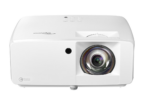 Videoproector Optoma UHZ35ST, UHD 3840*2160, 3.500 lumeni, 500.000:1, 16:9/ 4:3/ 16:10, laser 30.000 ore, distanta maxima de proiectie 3.3m, 2 * HDMI, Audio 3.5mm, USB-A power 1.5A, RS232, RJ45, 28dB-35dB, Security bar, Kensington Lock, protejare cu parola, IP6X, telecomanda cu baterii incluse, boxa