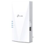 TP-link AX1500 Wi-Fi Range Extender, RE500X, 1 Port Ethernet Gigabit, 2 Antene interne, Standarde Wireless, IEEE 802.11a/n/ac/ax 5GHz, IEEE 802.11b/g/n 2.4GHz, frecventa 2.4, 5 Ghz, 300 Mbps at 2.4GHz, 1200 Mbps at 5GHz.