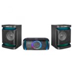 Sistem audio Akai Dual Speaker MX5, versiune BT 5.3, tip baterie Li-ion 2400mAh, voltaj baterie 12V, putere RMS 200W, format audio suportat MP3/WMA, timp de incarcare 2 ore, autonomie baterie 2-3 ore, frecventa raspuns 30HZ-20KHz, impendanta 4 ohm, ratie S/N 78dB, include un micrifon fara fir, negru