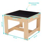 Set masuta si 2 scaune , lemn natur, U-Grow - Image 4