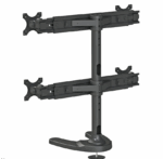 Suport cvadruplu monitor de birou Neomounts FPMA-D700DD4; pentru display-uri cu diagonale 19"-30", sistem de prindere VESA 75x75~100x100, greutate maxima suportata 8kg - per ecran, full motion, tilt +180°, swivel +180°, rotate +360°; inaltime reglabila manual 240-700mm; culoare negru. Garantie 5 ani - Image 3