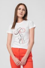 TSHIRT CASUAL F DOAMNA CU... WHITE-S - Image 5