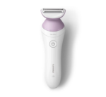 Aparat de ras fara fir umed si uscat PHILIPS Lady Shaver Seria 6000 BRL136/00, Wet&Dry, 40 min utilizare, Manusa exfoliere, Alb/Mov,  L x A x I (mm) 60x120x185