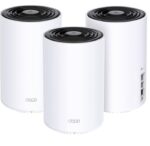 TP-Link AX6000 whole home mesh Wi-Fi 6 System, Deco X80(3-pack); Dual- Band, Standarde Wireless: IEEE 802.11ax/ac/n/a 5 GHz, IEEE 802.11ax/n/b/g 2.4 GHz, viteza wireless: 5 GHz: 4804 Mbps, 2.4 GHz: 1148 Mbps, Locuințe cu 4-7+ camere, 4×4 MU-MIMO, interfata: 1× Port de 2.5 Gbps + 2× Porturi Gigabit.