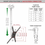 Suport TV de perete, Barkan 3500.W, Fix, 29"- 65", VESA 400 x 400 mm, suporta pana la 40kg, alb - Image 2