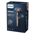 Aparat de barbierit PHILIPS Shaver Seria 5000 S5585/10, barbierit umed/uscat, tehnologie SkinIQ, fara fir, capete flexibile 360°, display LED, senzor Power Adapt, lame auto-ascutire, lama integrata, 60 min, Midnight Blue