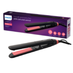 Placa de par PHILIPS StraighCare Essential BHS376/00, Tehnologie ThermoProtect, Placi cu infuzie de cheratina, Negru, L x A x I (mm)  54x346x90