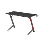 BIROU GAMING SERIOUX RAZOR  Material: MDF și melamină, plastic, oțel Dimensiuni 1200x600x750mm Dimensiuni blat (LxlxA) 1200x600x15mm Greutate suportata 75kg Iluminare ambientală LED cu gradient multicolor Culoare: Negru și negru mat, negru și roșu mat - Image 3