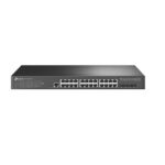 "JetStream™ 24-Port Gigabit L2+ Managed Switch with 4 10GE SFP+ Slots and UPS Power Supply PORT: 24× Gigabit RJ45 Ports, 4× 10G SFP+ Slots, RJ45/Micro-USB Console Port SPEC: 1U 19-inch Rack-mountable Steel Case FEATURE: Static Routing, OAM, sFlow, DDM, 802.1Q VLAN, QinQ, STP/RSTP/MSTP, IGMP