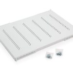 Raft fix perforat Triton 19" 1U/350 capacitate incarcare 40kg, gri