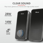 Boxe Stereo Trust Arys 2.0 Speaker Set, 28W, negru - Image 2