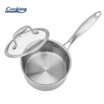 CASEROLA INOX+CAPAC STICLA 16x8.5CM,1.6L, ATOMIC3, COOKING BY HEINNER - Image 2