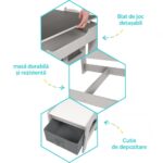Set masuta si 2 scaune pentru copii , alb MDF, U-Grow - Image 4