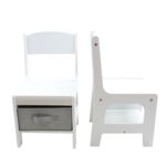 Set masuta si 2 scaune pentru copii , alb MDF, U-Grow - Image 5