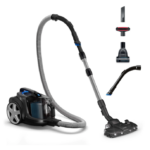 Aspirator fara sac Philips Seria 7000, tehnologie PowerCyclone 8, 900W, filtru alergenic H13, cap de aspirare Triactive + LED, perie miniTurbo pentru parul animalelor, sistem Allergy Lock