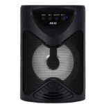 Boxa portabila Akai ABTS-704, Bluetooth 4.2, radio FM, 1x port USB pentru mp3 player, 1x slot card TF, lumini LED, baterie reincarcabila, 1x slot pentru microfon, timp de incarcare 2 ore, timp de folosire 1.5 ore la volum maxim
