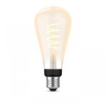 Bec LED inteligent vintage (decorativ) Philips Hue Filament Edison ST72 ,Bluetooth, E27, 7W (40W), 550 lm, lumina alba (2200-4500K)