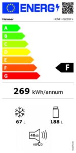 Combina frigorifica HEINNER HCNF-HS255F+, No Frost, 255 l, Clasa F, Alb - Image 3
