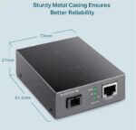 "10/100 Mbps RJ45 to 100 Mbps Single-mode SC WDM Bi-Directional Fiber Converter PORT: 1× 100Mbps SC Port, 1× 10/100M RJ45 Port (Auto MDI/MDIX) SPEC: Full-duplex, Tx:1550 nm, Rx:1310 nm, Up to 20 km, Chassis TL-FC1420 rack-mountable" - Image 2
