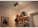 Spot LED Dublu Philips Hue Buckram, Bluetooth, 2xGU10, 2x5W, 700 lm ,lumina alba (2200-6500K), IP20, 25.2x8.2cm, Metal, Negru, Intrerupatorcu variator inclus - Image 2