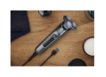 Aparat de barbierit PHILIPS Shaver Seria 5000 S5887/10, barbierit umed/uscat, tehnologie SkinIQ, fara fir, capete flexibile 360°, display LED, senzor Power Adapt, lame auto-ascutire, lama de tuns integrata, 60 min, husa, Gri carbon - Image 3