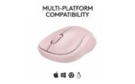Mouse Wireless Logitech MK240 Silent Wireless, 1000 dpi, Roz - Image 3