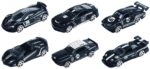MACHETA DIE CAST, SET 6 MASINI CURSE, SCARA 1/64, 7.5CM, DIVERSE MODELE SI CULORI- PORTOCALIU, GALBEN, BLEU, NEGRU, ALBASTRU, ALB, MOV, ARGINTIU, CARAMIZIU - Image 3