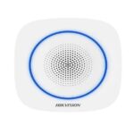 Sirena interior wireless AX PRO Hikvision DS-PS1-II-WE Buzzer Decibel: 90 to 110 dB,  fire alarm, panic alarm, and intrusion alarm, Operation temperature –10°C to 55°C,Four CR123 batteries, Support 12 VDC Power Supply, Power interface 12 VDC,  CAM-X Wireless Technology ,Dimension:130 × 128 × 39.5
