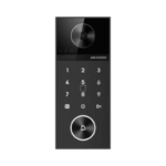 Post videointerfon de exterior WI-FI Hikvision DS-KV6124-WBE1, montaj aparent, camera HD 4MP, WDR, unghi vizualizare: Horizontal:  150° Vertical: 75°, iluminare IR 3 metri, cititor de card incorporat Mifare 13.56 MHz, comunicare audio bidirectionala, microfon omnidirectional si difuzor incorporat
