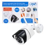 Camera supraveghere video PNI IP649 cu IP, 2MP 1080P, WiFi, slot card micro SD, compatibila cu aplicatia Tuya Smart, Culoare:  Alb / Negru, Senzor imagine:1/2.9" CMOS F37, Rezolutie: 1080P (1920 x 1080), Tip lentila: f:3.6mm, Compresie imagine: H.264+, Microfon integrat, Difuzor integrat, 1 X 10/100