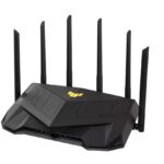 ASUS TUF Gaming AX6000 Dual Band WiFi 6 Gaming Router, Network Standard: IEEE 802.11a, IEEE 802.11b, IEEE 802.11g, WiFi 4 (802.11n), WiFi 5 (802.11ac) WiFi 6 (802.11ax), IPv4, IPv6, AX6000- 1148+4804 Mbps, 6 antene externe, Procesor: 2.0 Ghz, Memorie: 512Mb ram, 256 flash, Dual- band  2.4GHz / 5GHz