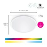 Plafoniera LED RGB WiZ SuperSlim, Wi-Fi, control vocal, 22W, 2600 lm ,lumina alba si color (2200-6500K), IP20, 43cm, Alb - Image 3