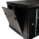 CABINET 19″ SPACER 6U 600x450mm, fixare pe perete, Flatpack (dezasamblat), Black, usa sticla cu blocare, panouri detasabile, otel 1.5mm, sarcina maxima 60Kg - Image 4