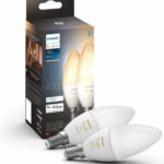 2 Becuri LED inteligente Philips Hue B39, Bluetooth, E14, 4W (40W) ,470lm, lumina alba (2200-6500K)