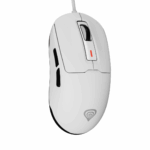 Mouse gaming cu fir Gensesis Krypton 660, interfata USB, 12000 DPI, 6 butoane, iluminare RGB, alb