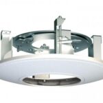 Suport Hikvision pentru montarea camerelor Dome in tavan , materiale componente : otel si plastic , culoare alb, dimensiuni : Φ210 × 79.3 mm, greutate : 520g .