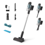 Aspirator vertical Philips XC3131/01, Aqua Seria 3000, aspira si sterge dintr-o miscare, Sistem de filtrare in 3 etape, pana la 60 min cu baterie suplimentara, Cap de aspirare cu LED