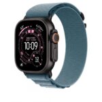 Curea pentru Apple Watch 49mm Light Blue Alpine Loop - Large - Black Titanium Finish - Image 3