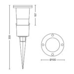 Spot LED pentru exterior cu spike Philips Puled Spike, 1xGU10, 5W (50W) ,395 lm, lumina calda (2700K), IP44, 97x97x105mm, Negru - Image 2