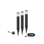 Kit 3 Stalpi LED pentru exterior cu spike Philips PUREX GARDENLINK ,3x1.5W, 3x180 lm, lumina calda (2700K), IP44, 530x60x60mm, Negru - Image 2