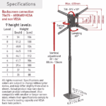 Suport TV de podea, Barkan FS420, Fix, 13"-83", VESA 600x400, suporta pana la 50kg, Negru - Image 2