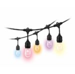 Ghirlanda inteligenta LED RGB pentru exterior Philips WIZ, 12 becuri ,12W, 100-240V, 120 lm, lumina alba si color (2200-6500K), 14.8M, IP65, Negru - Image 2