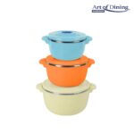 SET 3 CASEROLE TERMICE 2+4+6L,BELLY BEIGE, ART OF DINING BY HEINNER