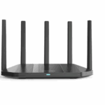 Router wireless Hikvision DS-3WR30X 3000M, 5 antene 5-dBi, dual-band, wireless standard: IEEE 802.11a/n/ac/ax @5GHz; IEEE 802.11b/g/n/ax @ 2.4GHz, interfata: 1 × 10/100/1000 Mbps Adaptive WAN Port 3 × 10/100/1000 Mbps Adaptive LAN Ports, tensiune alimentare: DC 12 V, 1 A, functii: dimensiuni: 281.7