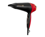 Uscator de par Remington D5755 Thermacare Manchester United, 2400 W, 2 viteze, 3 trepte de temperatura, Indicator LED Ionic, Turbo Boost, Rosu/ Negru