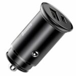 Incarcator auto Baseus Circular metal, 2 porturi USB iesire, pentru bricheta auto,  negru