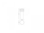 Stalp LED pentru iluminat exterior Philips Tuar, 9W (60W), 1000 lm ,lumina calda (2700K), dimabila, IP44, 400x150mm, Inox - Image 2