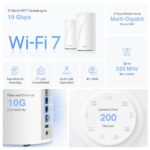 TP-LINK DECO BE85(2-PACK) Sistem Mesh WI-FI 7, BE19000, TRI-BAND, Standarde wireless: IEEE 802.11be/ax 6 GHz, IEEE 802.11be/ax/ac/n/a 5 GHz, IEEE 802.11be/ax/n/b/g 2.4 GHz, Viteze wireless: BE19000 6 GHz: 11520 Mbps (802.11be), 5 GHz: 5760 Mbps (802.11be), 2.4 GHz: 1376 Mbps (802.11be), 8 x antene - Image 4